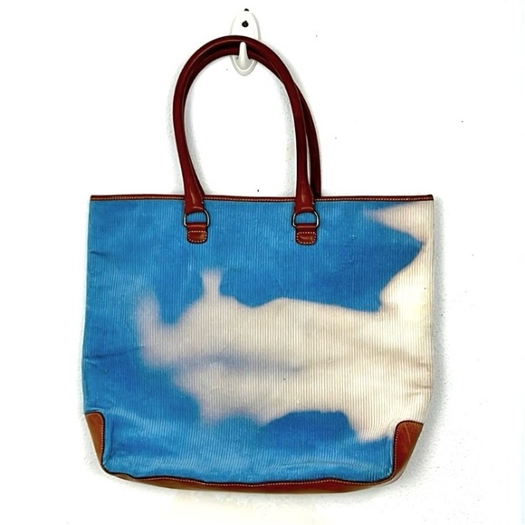 J. Crew Handbags - J.Crew Corduroy & Leather Tote with Black & White Houndstooth Lining